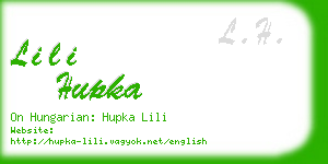 lili hupka business card